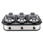 Amazon Basics Stainless Steel 3 x 2.5 Quarts Triple Slow Cooker, Brushed Stainless Steel