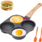 4-Cup Egg Pan Nonstick, Healthy Aluminum Omelette Pan, Breakfast Omelette Skillet for Fried Eggs Cooker, Pancakes, Suitable for Gas Stove & Induction Cookware