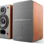 Edifier P12 Passive Bookshelf Speaker – 2-Way Speakers with Built-in Wall-Mount Bracket – Wood Color, Pair – Needs Amplifier or Receiver to Operate