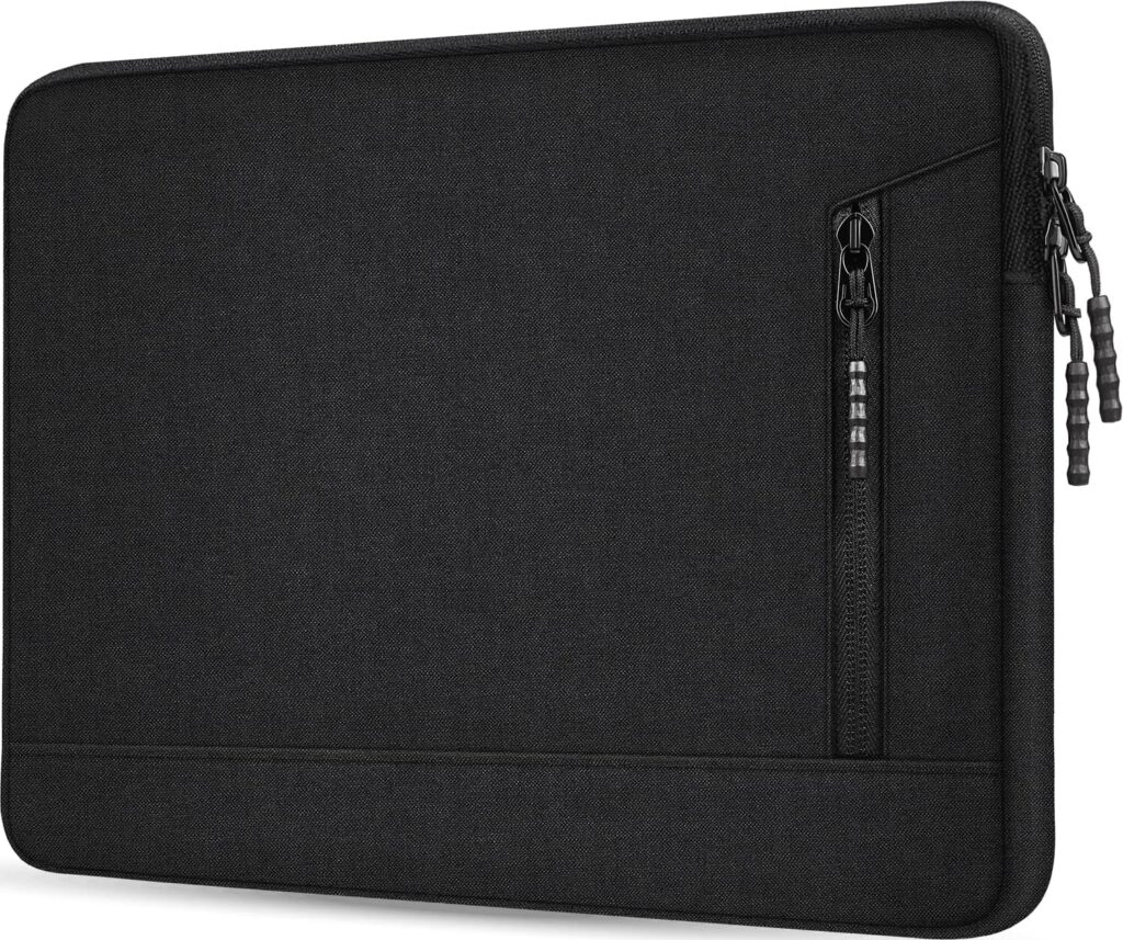 Laptop Sleeve 14 inch, Shockproof Protective Laptop Case for Apple MacBook Pro, Water Resistant Portable Monitor Computer Bag with Pockets Computer Cover for HP, Dell, Lenovo, Asus, Black