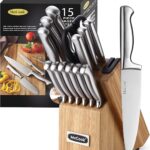 McCook® Knife Sets,German Stainless Steel Knife Block Sets with Built-in Sharpener