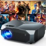 YOWHICK 4K Projector with WiFi and Bluetooth, Native 1080P Outdoor Movie Projector, Smart Video Projector, 50% Zoom/400″ Display, Compatible with HDMI/USB/PC/TV/PS5/DVD/Android/iOS, Grey
