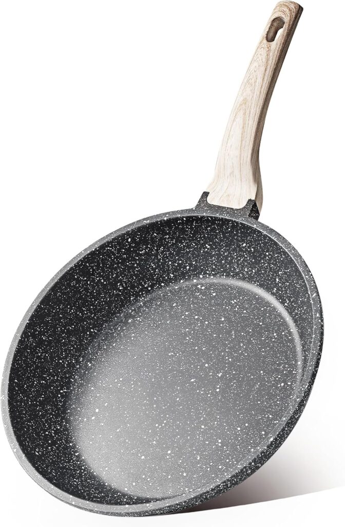 CAROTE Nonstick Frying Pan Skillet,Non Stick Granite Fry Pan Egg Pan Omelet Pans, Stone Cookware Chef’s Pan, PFOA Free,Induction Compatible(Classic Granite, 8-Inch)