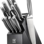 J.A. Henckels International Modernist Kitchen Knife Set with Block, 13-pc, Chef Knife, Knife Sharpener, Utility Knife, Black