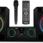 Pyle CD Stereo System with Bluetooth, MP3/DVD/CD Playback, Dual USB Recording CD Player with Speakers, Black Mini Stereo System with Subwoofer, FB Radio, 160W Digital Amplifier & Remote Control