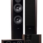 Fluance Elite High Definition Surround Sound Home Theater 5.0 Channel Speaker System Including Floorstanding Towers, Center Channel and Rear Surround Speakers – Natural Walnut (SXHTBW)