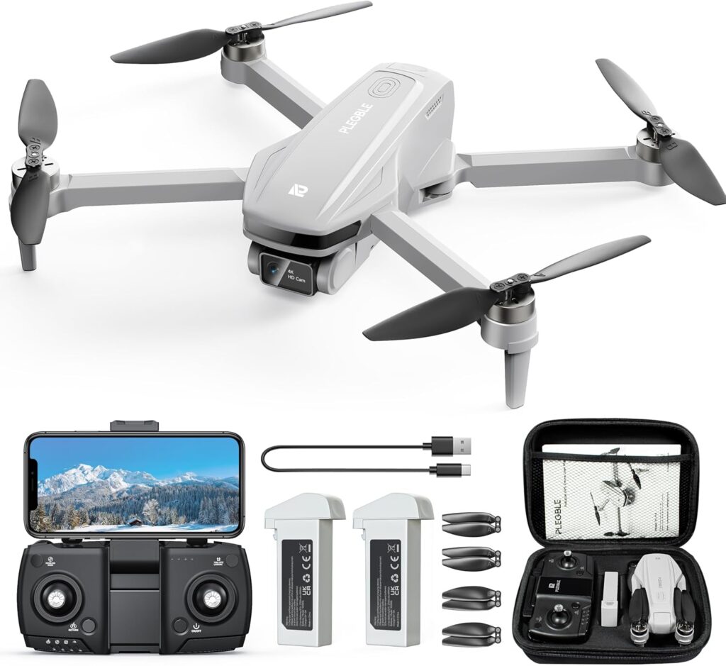 GPS Drones with Camera for Adults 4K, Brushless Motor FPV Drone with Auto Return, Follow Me,Tap Fly & Circle Fly, Under 249g, 46 Mins Flight, Foldable Drone for Adults Beginners