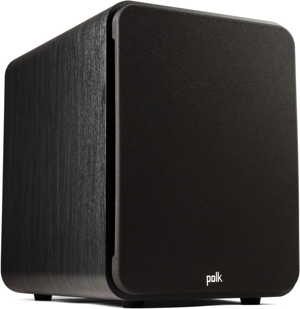 Polk Audio Signature Elite ES12 Subwoofer (Black), 12″ Long-Throw Woofer with Mineral-Filled Polymer Cone, 300W Class D Amplifier, Front Firing Home Subwoofer, Time-Smart Phase Control