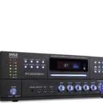 Pyle 3000W 4-Channel Wireless Bluetooth Amplifier – Stereo Home Audio Receiver with Front CD/DVD Player, FM Radio, Hi Def Input,Aux,RCA,USB,2 Mic Inputs w/Echo, Subwoofer Out – Rack Mount