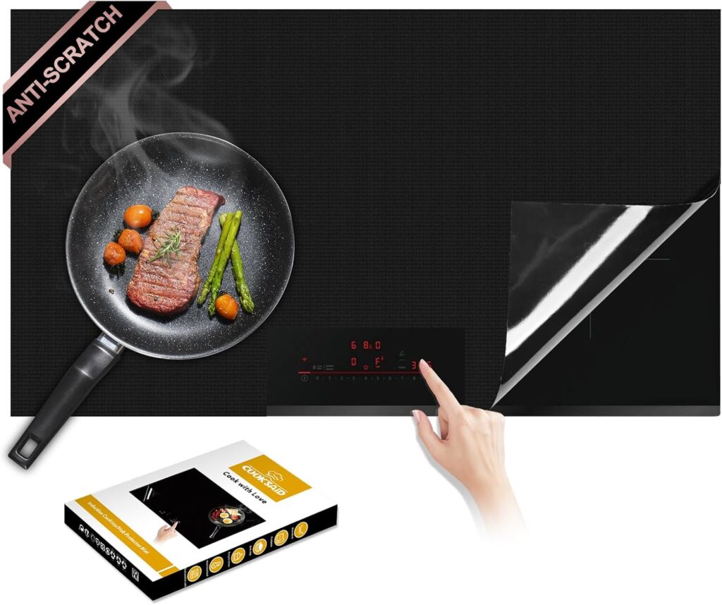 Extra Large Induction Cooktop Protector Cover Mat (Magnetic), Stove Top Cover for Electric Stove, Silicone Stove Mat for Glass Top Stove,Range Covers for Electric Stove (20.4×30.7 Inch)