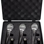 SAMSON Q6 3-Pack Dynamic Vocal Cardioid Handheld Microphones+Mic Clips+Foam Case