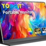 Yodoit Portable Monitor for Laptop, 15.6″ 1920×1080 Travel Screen FHD IPS Display with USB Type C Port, Speakers and Smart Cover Compatible with PC, MacBook, Xbox (Black)