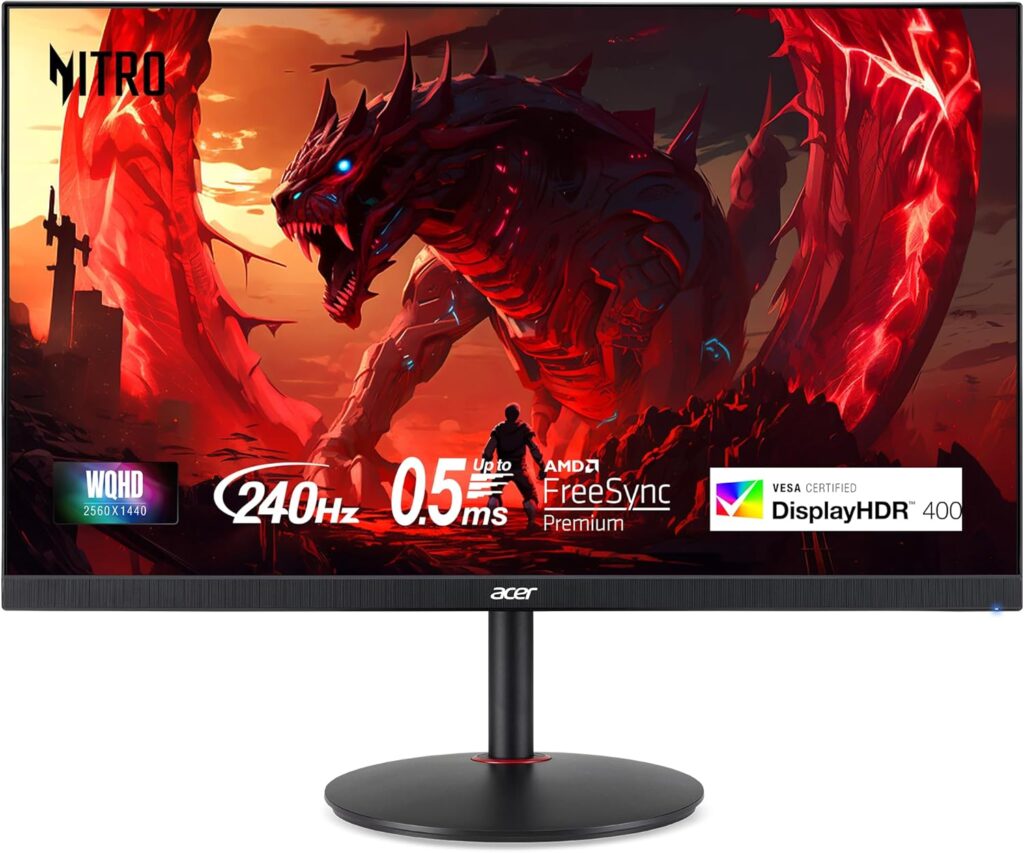 Acer 27″ WQHD 240Hz 0.5ms AMD FreeSync Premium IPS Gaming Monitor (XV272U)