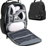 USA Gear VR Headset Travel Case Compatible with Meta Quest 3, Meta Quest 2, Oculus, VR Controllers & More Virtual Reality Accessories – Virtual Reality Backpack with Customizable Interior (Black)