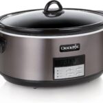 Crock-Pot Large 8-Quart Programmable Slow Cooker with Auto Warm Setting Black Stainless Steel