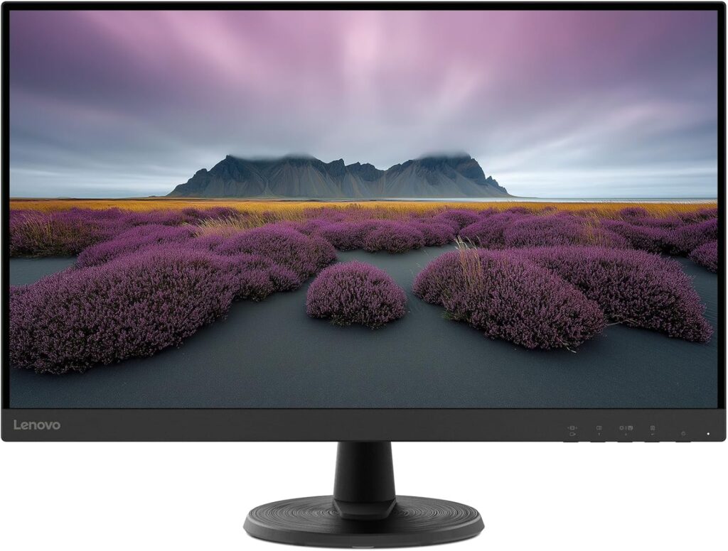 Lenovo D27-40 Monitor – All-in-One Monitor – 27″ FHD Display – 75Hz Refresh Rate – Natural Low Blue Light – AMD FreeSync™ – 0.4ms MPRT – Raven Black – Tilt Stand