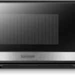 BLACK+DECKER EM031MB11 Digital Microwave Oven with Turntable Push-Button Door, Child Safety Lock, 1000W, 1.1cu.ft, Black & Stainless Steel, 1.1 Cu.ft