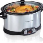Hamilton Beach 8 Quart Programmable Slow Cooker with Three Temperature Settings, Dishwasher Safe Crock and Lid, Silver (33480)