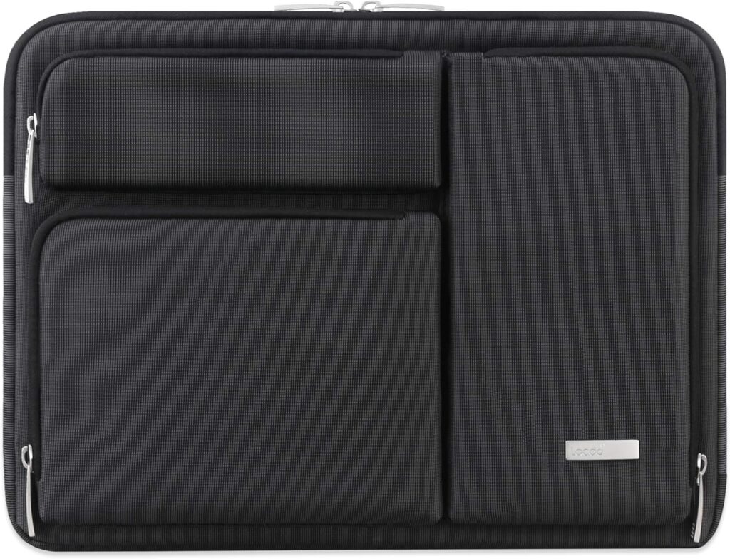 Lacdo 360° Protective Laptop Sleeve Case for 15.6 Inch Acer Aspire 5, E 15, Predator Helios 300, Flagship/ASUS VivoBook 15 / Dell Inspiron 15 / Lenovo Ideapad 330 / Pavilion 15, Computer Bag, Black