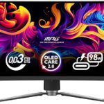 MSI MPG 491CQPX QD-OLED 49-inch QD-OLED 5120 x 1440 (DQHD) Computer Monitor, 240Hz, Adaptive-Sync, HDMI, Display Port, VGA Port, VESA Mountable, Tilt, Height Adjustable, Speaker, 0.03ms, Black