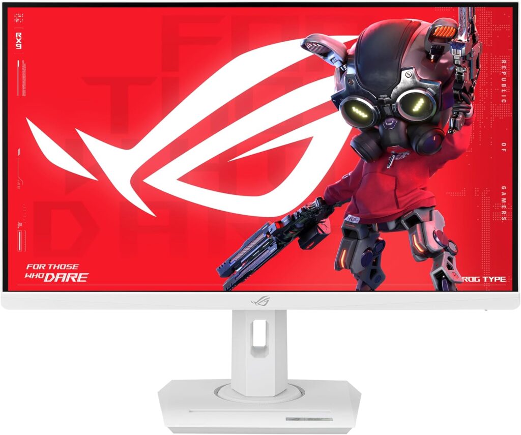 ASUS ROG Strix 27” 1440P USB-C HDR Gaming Monitor (XG27ACG-W) – White, QHD, 180Hz, 1ms, Fast IPS, DCI-P3 95%, Extreme Low Motion Blur Sync, G-Sync Compatible, Tripod Socket, AI Gaming, 3yr Warranty
