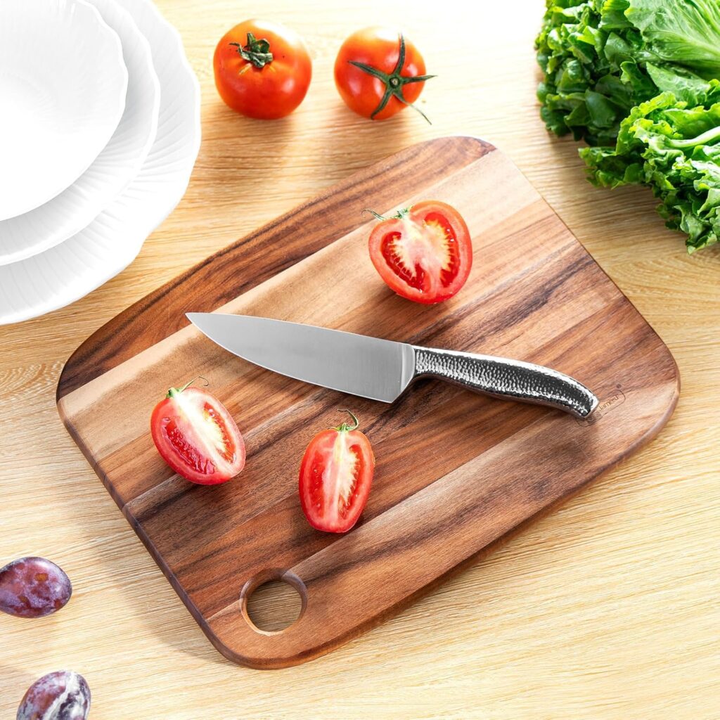 Wood Cutting Boards for Kitchen,JAMES.F Acacia Wooden Heavy Duty Cutting Board, Chopping Serving Boards with Hanging Hole for Meat Bread or Vegetables