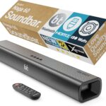 Majority Bluetooth 120W TV Sound Bar for Smart TV, 24 Inch, 2.1 Channel, 3D Sound with Built-in Subwoofer | EQ Control, HDMI Arc, Optical, AUX, Remote, and Wall Mountable Naga 60 Soundbar for TV