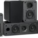 Saiyin 5.0 Channel Surround Sound Systems for Home Theater | 160 Watts Peak Power | Passive Speakers with Black Classic Retro Wood Grain | Amplifier or Receiver Required | Cable Not Included
