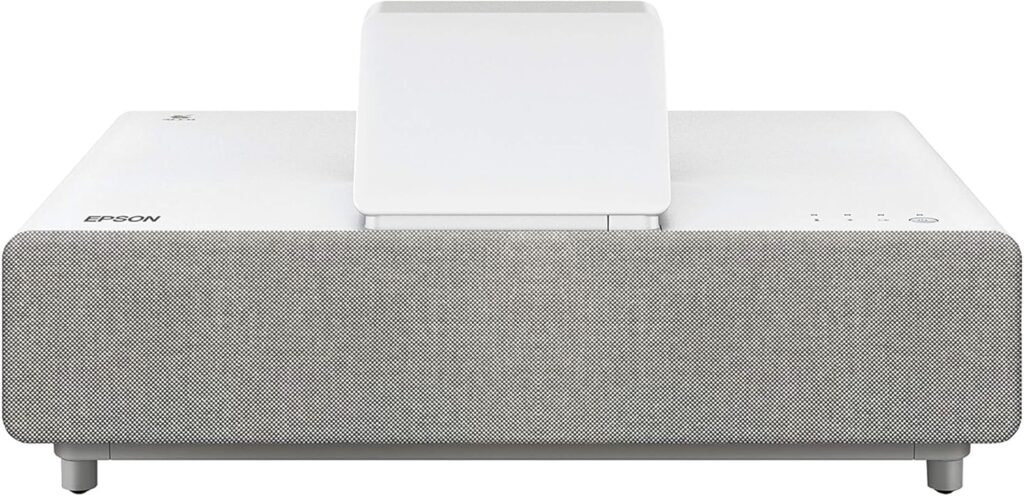 Epson EpiqVision Ultra LS500 Laser Ultra Short Throw Projector, 4000 lumens, 4K PRO-UHD, HDR, Android TV, Google Assistant, HDMI 2.0, Built-in Speakers, Sports, Gaming, Movies & Streaming – White