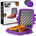 Microwave Sandwich Maker, Toaster, 4 Minute Grill, Grilled Cheese, Crispy, Toastie Maker, Panini Press, No Wire & Dishwasher Safe, Microwave Grill, Office, Home, Travel & School Dorms (Purple)
