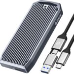 ORICO USB4 40Gbps M.2 SSD Enclosure, Supports Up to 8TB M.2 NVMe SSDs, Finned Aluminum Alloy Case, USB-C to USB-A&C 2-in-1 Cable, Plug and Play, Compatible with Thunderbolt 3/4, USB 3.2/3.1/3.0- M2V01