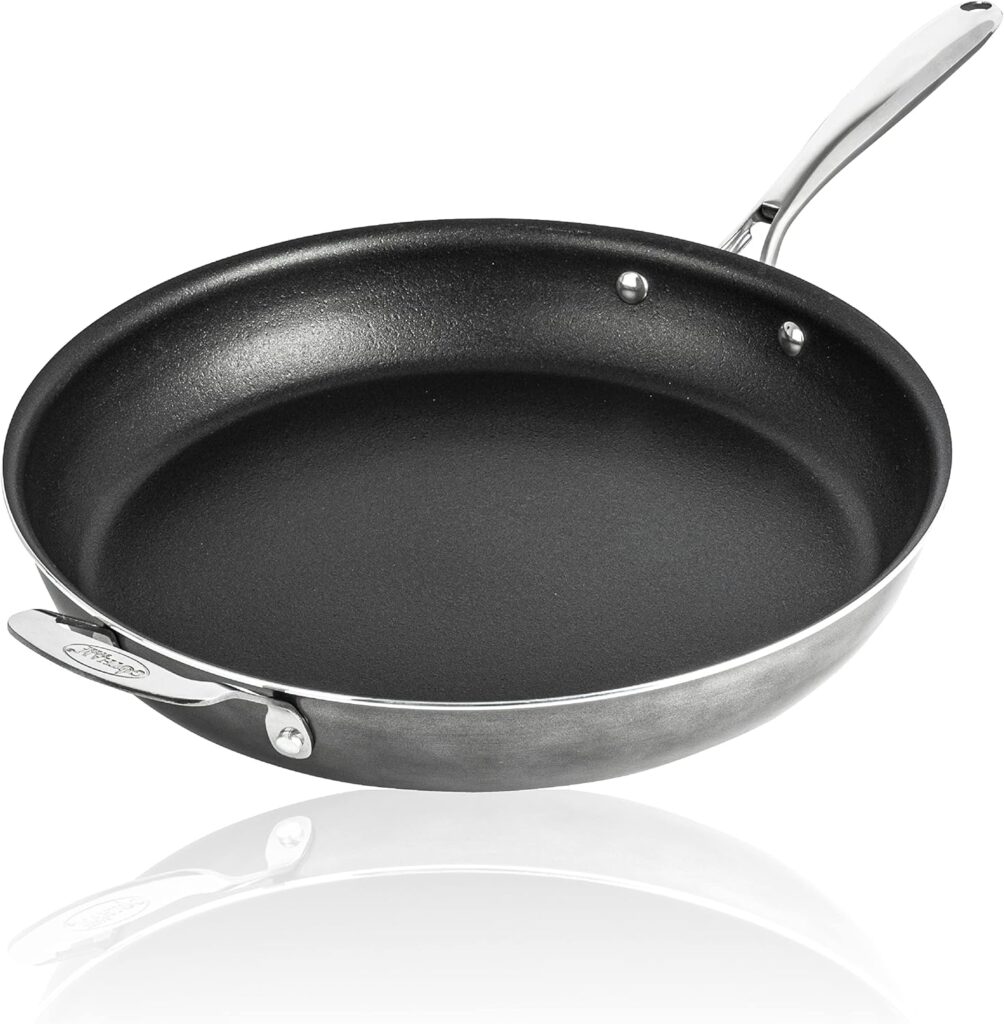 Granitestone 14 Inch Pan for Cooking, Family Sized Large Non Stick Frying Pans Nonstick Frying Pan Skillet for Eggs, Omelette, with Helper Handle, PFOA PFOS Free Oven & Dishwasher Safe