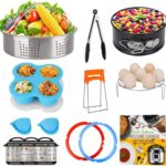 3 Qt Accessories Set for Pot, Compatible with Pot Accessories 3 Quart Only, Mini Accessory Including Sealing Ring Steamer Basket Springform Pan Egg Rack Trivet