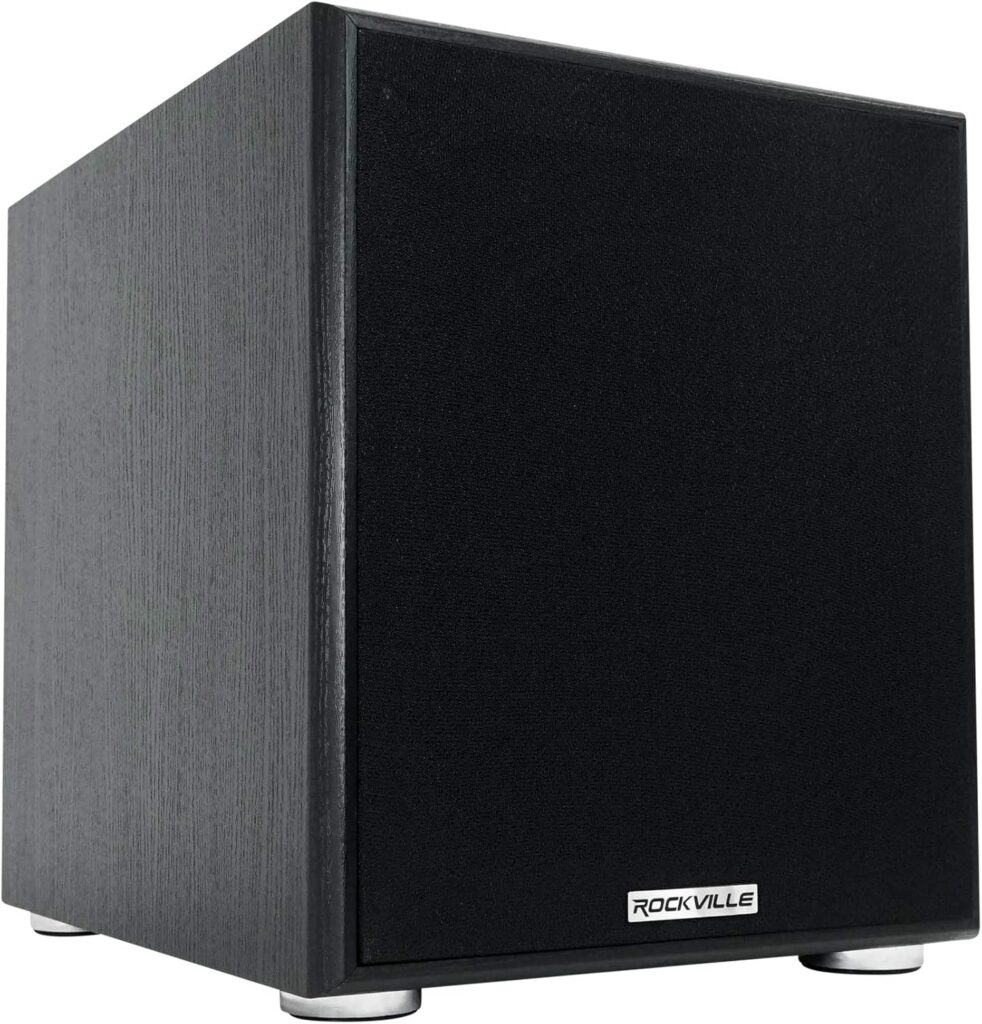 Rockville Rock Shaker 10 Black 600W Powered Subwoofer, Class-D Amp, Adjustable Crossover, MDF Enclosure, for Home Theater and Studio