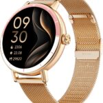 TOOBUR Smart Watch for Women with Two Bands, Fitness Tracker Watch, Heart Rate Monitor, Step Counter, Android & iOS Phones Compatible, Answer/Make Calls, HD Touchscreen, IP68 Waterproof, Rose Gold