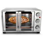 MegaChef 26.4 Quart French Door Multi-Function Stainless Steel Electric Toaster Oven with Temperature & Timer Control and Broil, Bake & Toast Functions