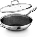 Wok Pan, 13-Inch Stainless Steel Woks & Stir-Fry Pans Nonstick, Wok Pan with Lid for Induction, Electric, Gas, Halogen, All Stoves, Professional PFOA Free Cookware, Dishwasher & Fast Heat