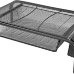 Mount-It! Metal Mesh Monitor Stand with Drawer, Ergonomic Desk Organizer and Riser for Monitors and Laptops, Desktop Stand with Extra Storage and Side Pocket, Black