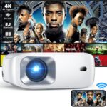 4K Support Projector with Wifi and Bluetooth, HONPOW Portable Mini Projectors for Outdoor Movies Use, Compatible with TV Stick, Laptop, Smartphone, Xbox, PS5