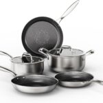 COOKER KING Stainless Steel Cookware Set, Pots and Pans Set Non Stick, Hybrid Ceramic Cookware, Frying Pans, Saucepans & Stock Pot with Glass Lid, Non-Toxic, Oven Safe, Induction Compatible