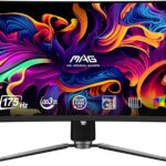 MSI MAG341CQP QD-OLED, 34 Curved OLED Gaming Monitor, 3440 x 1440 (UWQHD), 0.03ms Response time, 175Hz, True Black HDR 400, HDMI, DP Port, USB Type C, Tilt, Height, Black