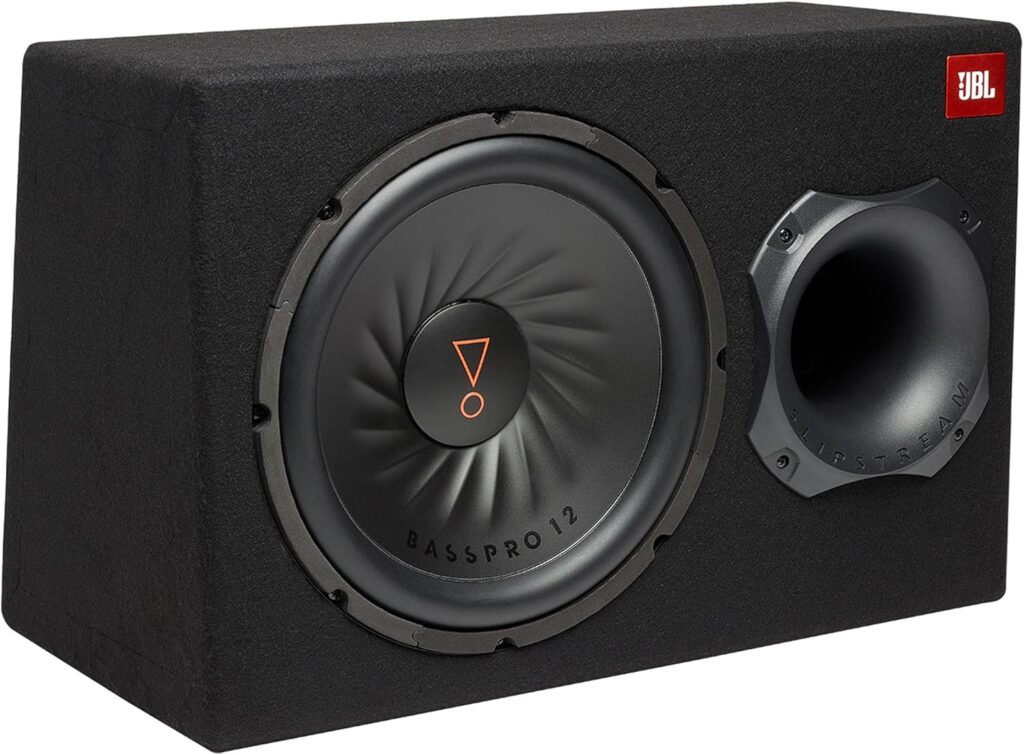 JBL SUBBP12AM – 12” amplified 12” Subwoofer with Sub Level Control, Black