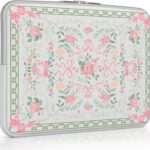 iCasso Laptop Sleeve 13 inch for MacBook Air 13-13.6 inch,Cute Laptop case for MacBook Pro 13 inch 14 inch, Slim Protective Travel Carrying Case Sleeve for 14 inch Chromebook, HP, Retro Bow Green