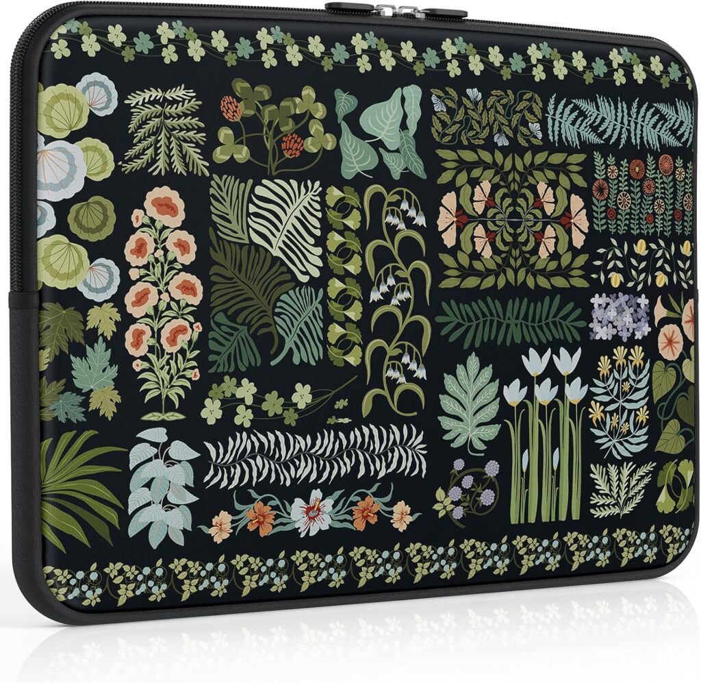iCasso Laptop Sleeve 13 inch for MacBook Air 13-13.6 inch M3/M2/M1, Cute Laptop Sleeve for MacBook Pro 13 inch, Slim Protective Travel Carrying Case for MacBook Pro 14”, Chromebook HP Dell, Black