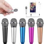 Mini Portable Vocal/Instrument Microphone for Voice Video Recording Singing,Vlogging, Podcasting, Tiny Microphone for iPhone Android Phone Computer Latop Notebook Tablet iPad(Silver)