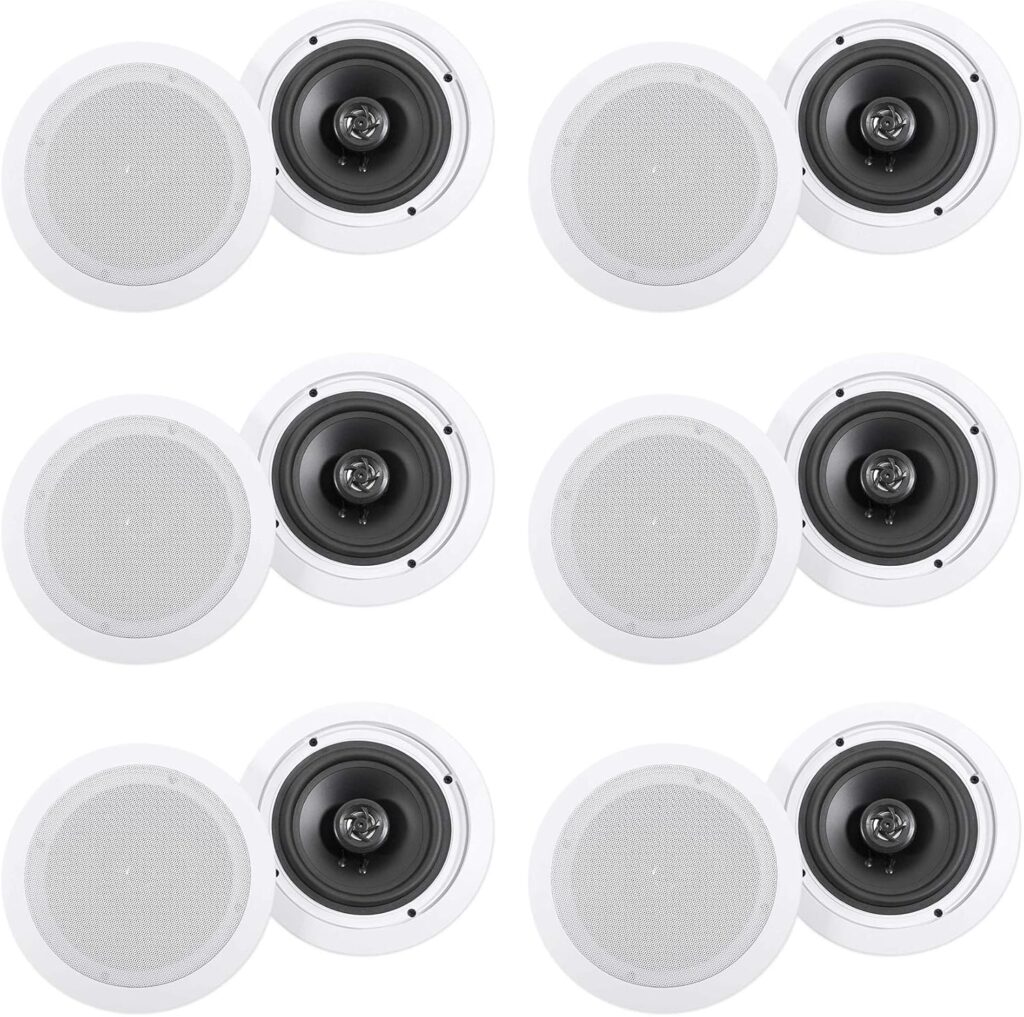 Rockville (12) HC655-16 6.5″ 500 Watt in-Ceiling Home Theater Speakers 16 Ohm