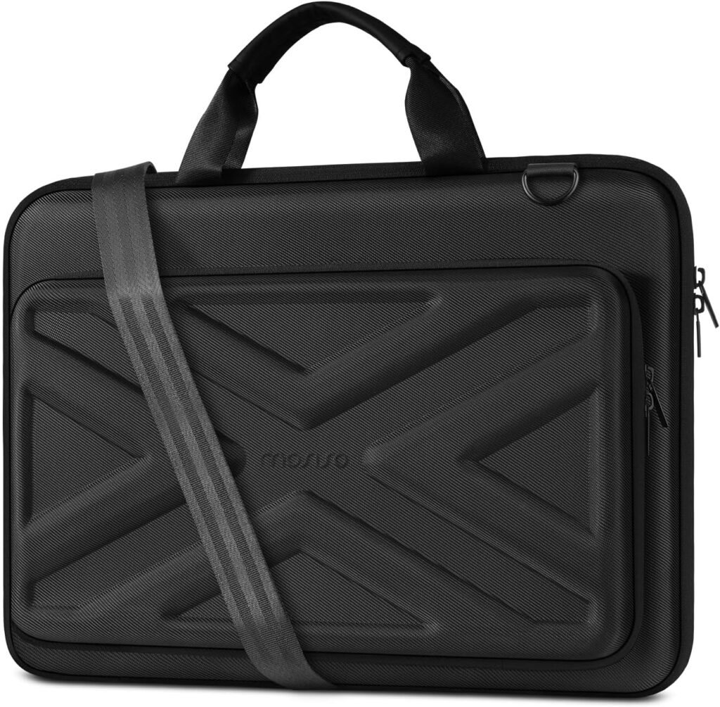 MOSISO Hard Shell Laptop Case for Men Women,15-15.6 inch Computer Bag Compatible with MacBook, HP, Dell, Lenovo, Asus, Notebook,16 inch Laptop Bag with Front Pocket & Shoulder Strap, Black