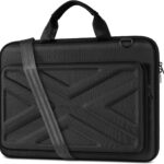 MOSISO Hard Shell Laptop Case for Men Women,15-15.6 inch Computer Bag Compatible with MacBook, HP, Dell, Lenovo, Asus, Notebook,16 inch Laptop Bag with Front Pocket & Shoulder Strap, Black