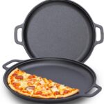 14-Inch Cast Iron Pizza Griddle Pan, Heavy-Duty, Extra-Lightweight Design – Even Heat for Outdoor Grilling, Family Dinners Camping, Baking, Induction Stovetops