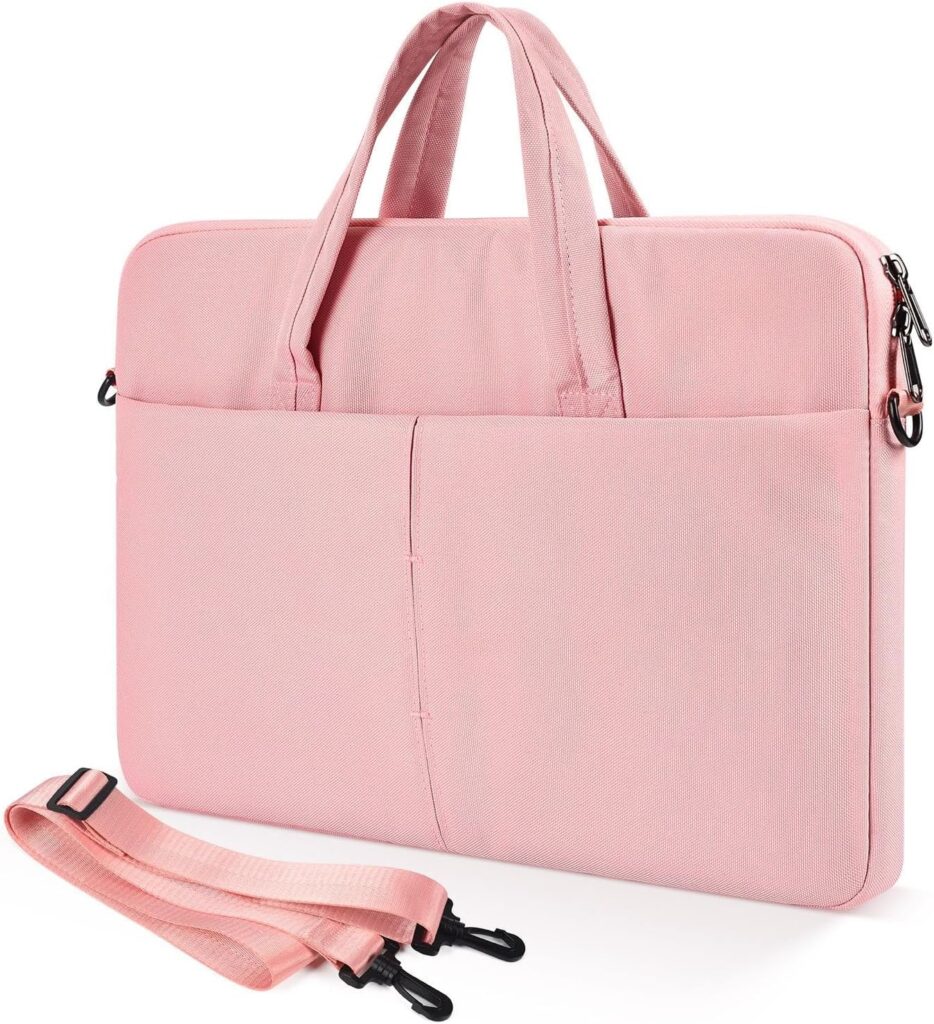 14 Inch Laptop Case Sleeve Carrying Bag for HP Chromebook/EliteBook/Stream, MacBook Air 15.3 M4, Lenovo IdeaPad Flex 5,13.5 Inch Surface Laptop 7/6, ASUS Dell Acer Samsung, Pink